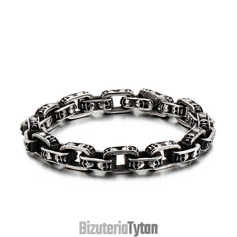 Bransoletka Z Tytanu Z Czaszką Elegancka Bransoletka Z Duchem Motocyklisty Biżuteria Z Tytanu Bransoletka Z Tytanu Z Czaszką Elegancka Bransoletka Z Duchem Motocyklisty Biżuteria Z Tytanu