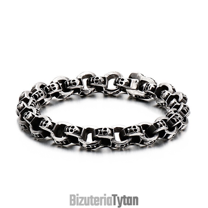 Bransoletka Z Tytanu Z Czaszką Elegancka Bransoletka Z Duchem Motocyklisty Biżuteria Z Tytanu Bransoletka Z Tytanu Z Czaszką Elegancka Bransoletka Z Duchem Motocyklisty Biżuteria Z Tytanu