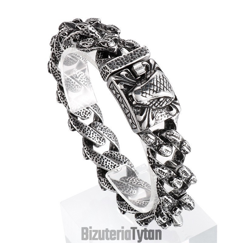 Bransoletka Z Tytanu Vintage Snake Head Dla Mężczyzn