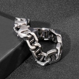 Bransoleta Męska Chic Wind Hollow Dice Dot Hole Column Titanium