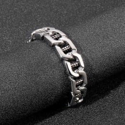 Bransoleta Męska Chic Wind Hollow Dice Dot Hole Column Titanium