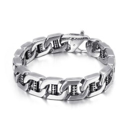 Bransoleta Męska Chic Wind Hollow Dice Dot Hole Column Titanium