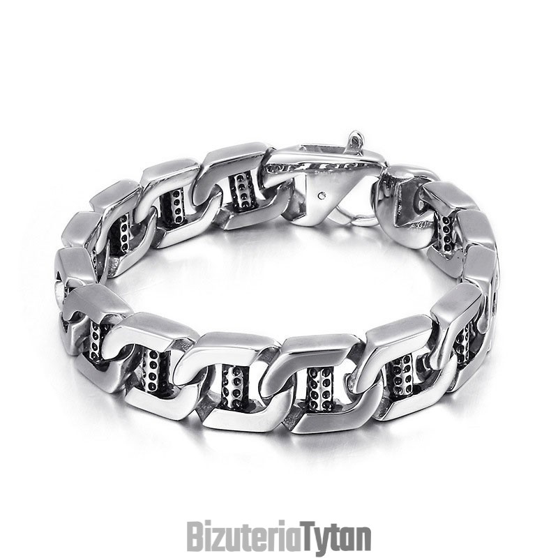 Bransoleta Męska Chic Wind Hollow Dice Dot Hole Column Titanium Bransoleta Męska Chic Wind Hollow Dice Dot Hole Column Titanium