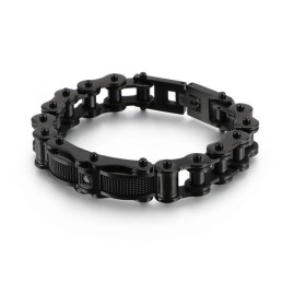 Bransoleta Męska Rock Biker Chain Titanium Z Diamentami