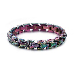 Tytanowa Biżuteria Modowa Dragon Scale Cool Męska Bransoletka Vintage Silver Plated Keel Bracelet