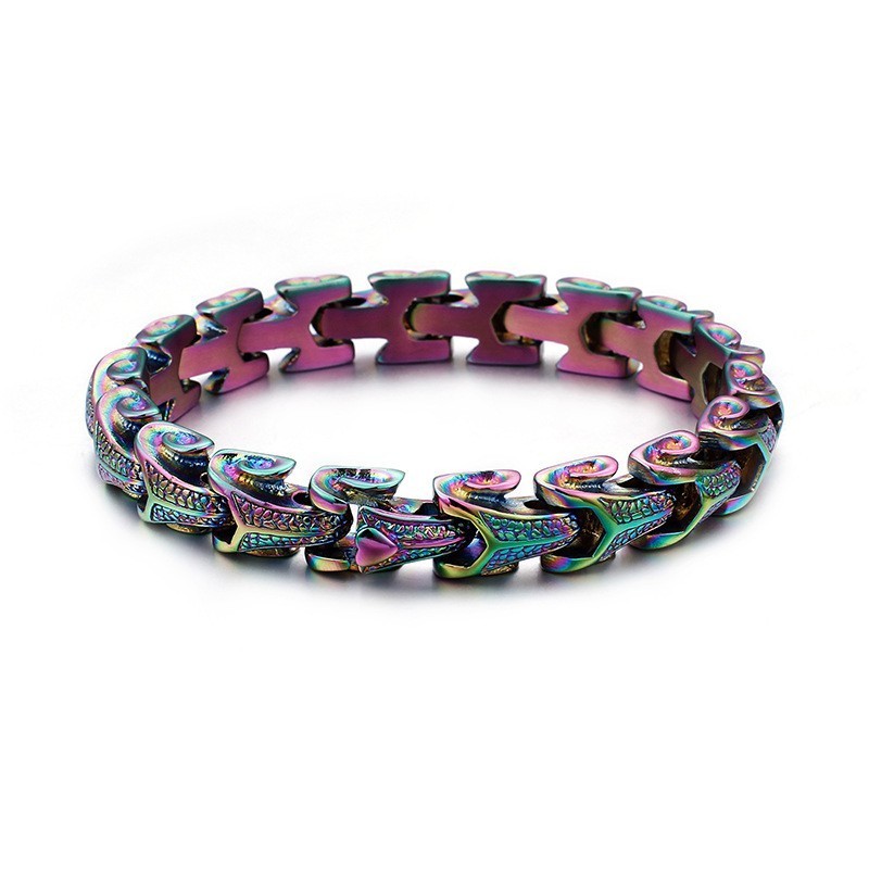 Tytanowa Biżuteria Modowa Dragon Scale Cool Męska Bransoletka Vintage Silver Plated Keel Bracelet Tytanowa Biżuteria Modowa Dragon Scale Cool Męska Bransoletka Vintage Silver Plated Keel Bracelet
