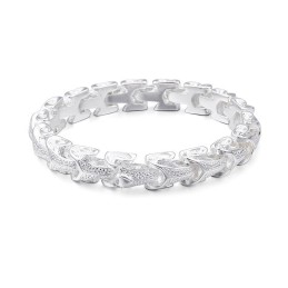 Tytanowa Biżuteria Modowa Dragon Scales Cool Męska Bransoletka Vintage Silver Plated Keel Bracelet