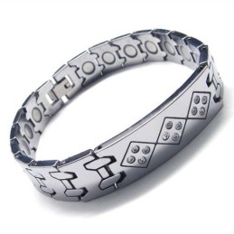 Bransoleta Męska Z Węglika Wolframu O Szerokości 12 Mm I Diamentami