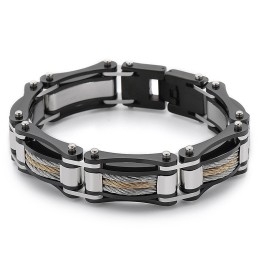 Bransoleta Męska Rock Hip-Hop Twist Chain Titanium Biker