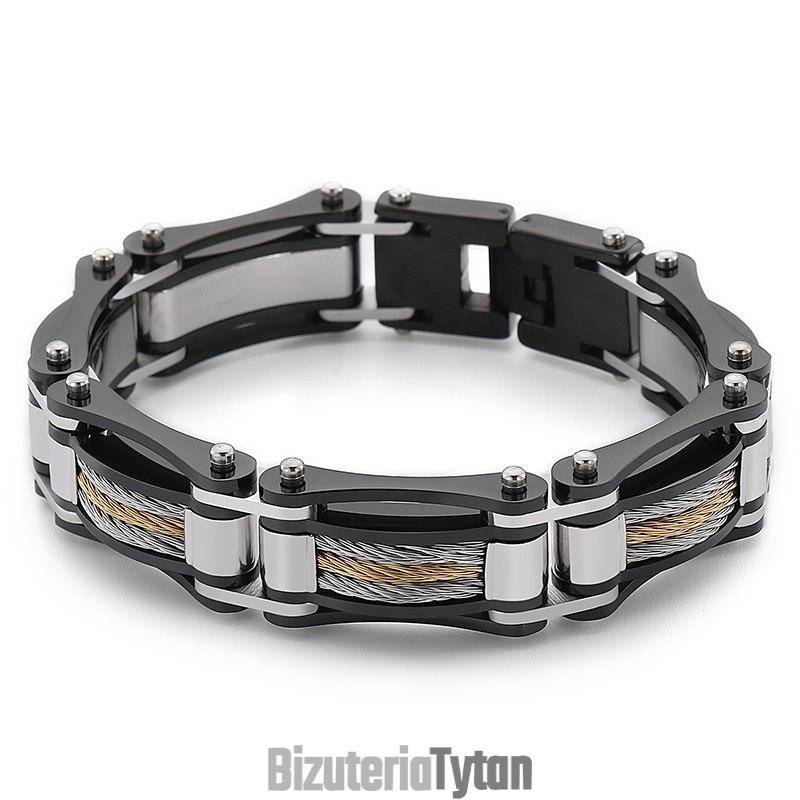 Bransoleta Męska Rock Hip-Hop Twist Chain Titanium Biker Bransoleta Męska Rock Hip-Hop Twist Chain Titanium Biker