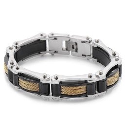 Bransoleta Męska Rock Hip-Hop Twist Chain Titanium Biker