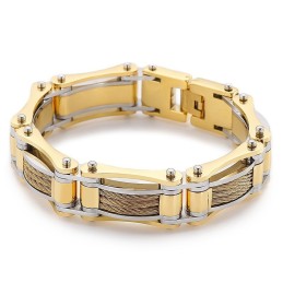 Bransoleta Męska Rock Hip-Hop Twist Chain Titanium Biker