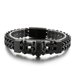 Bransoletka Męska Z Tytanu Cool Hip Hop Skull