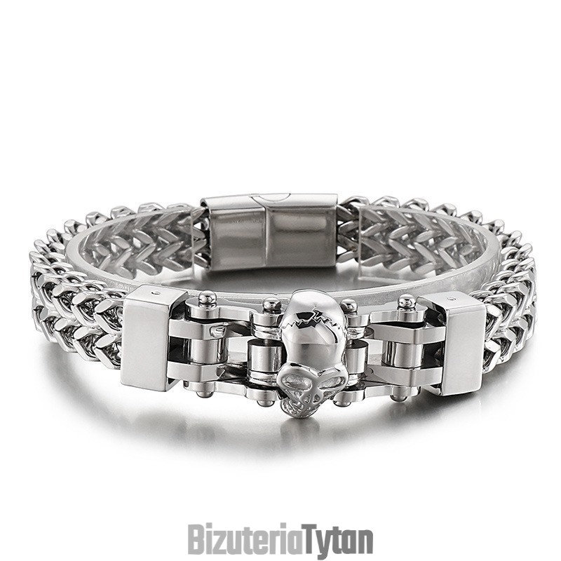 Bransoletka Męska Z Tytanu Cool Hip Hop Skull Bransoletka Męska Z Tytanu Cool Hip Hop Skull