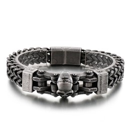Bransoletka Męska Z Tytanu Cool Hip Hop Skull