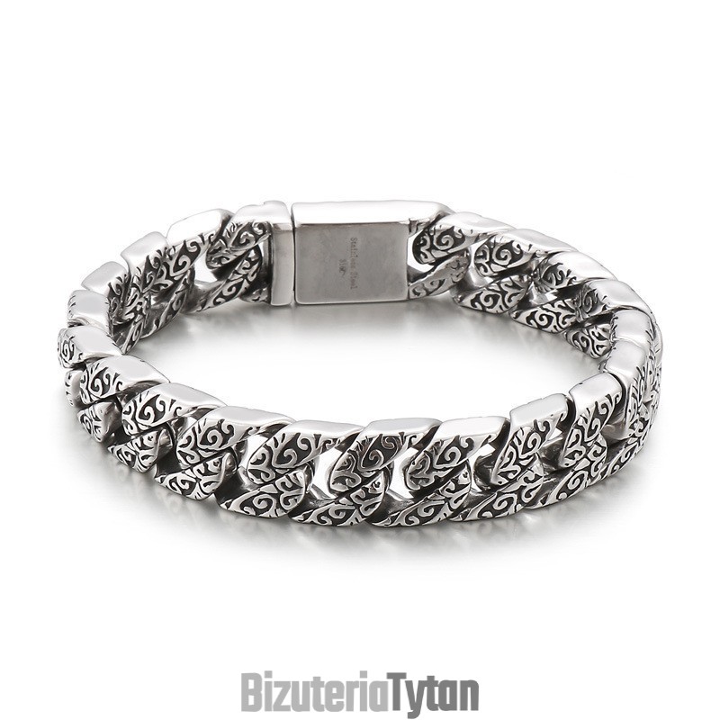 Bransoleta Męska Z Tytanu W Stylu Vintage W Nowym Stylu Cool Flower Bransoleta Męska Z Tytanu W Stylu Vintage W Nowym Stylu Cool Flower