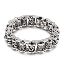 Bransoleta Męska Retro Cool Dragon Bike Chain Titanium