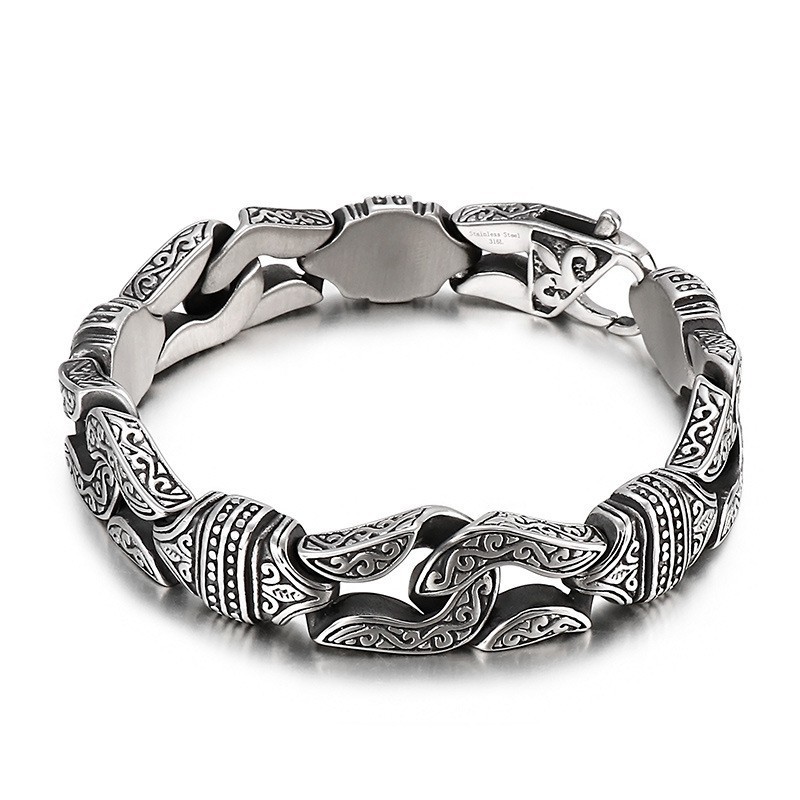 Bransoletka Męska W Stylu Retro Geometryczna Elegancka Bransoletka Z Tytanu Bransoletka Męska W Stylu Retro Geometryczna Elegancka Bransoletka Z Tytanu