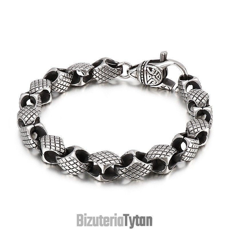 Bransoletka Męska W Stylu Retro Geometryczna Elegancka Bransoletka Z Tytanu