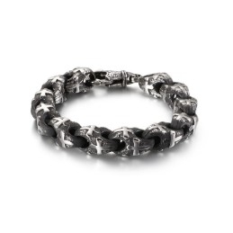 Vintage Biker Chain Rock Style Bicycle Chain Bransoleta Z Tytanu