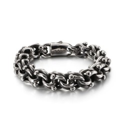 Vintage Biker Chain Rock Style Bicycle Chain Bransoleta Z Tytanu