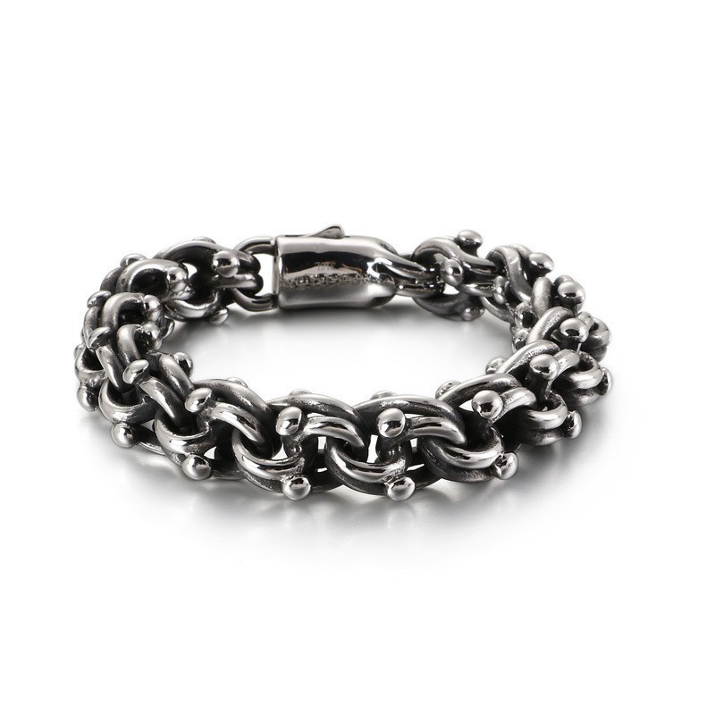 Vintage Biker Chain Rock Style Bicycle Chain Bransoleta Z Tytanu Vintage Biker Chain Rock Style Bicycle Chain Bransoleta Z Tytanu