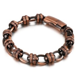 Bransoleta Męska Vintage Bronze Oval Titanium