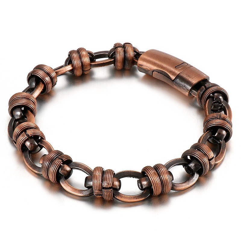 Bransoleta Męska Vintage Bronze Oval Titanium