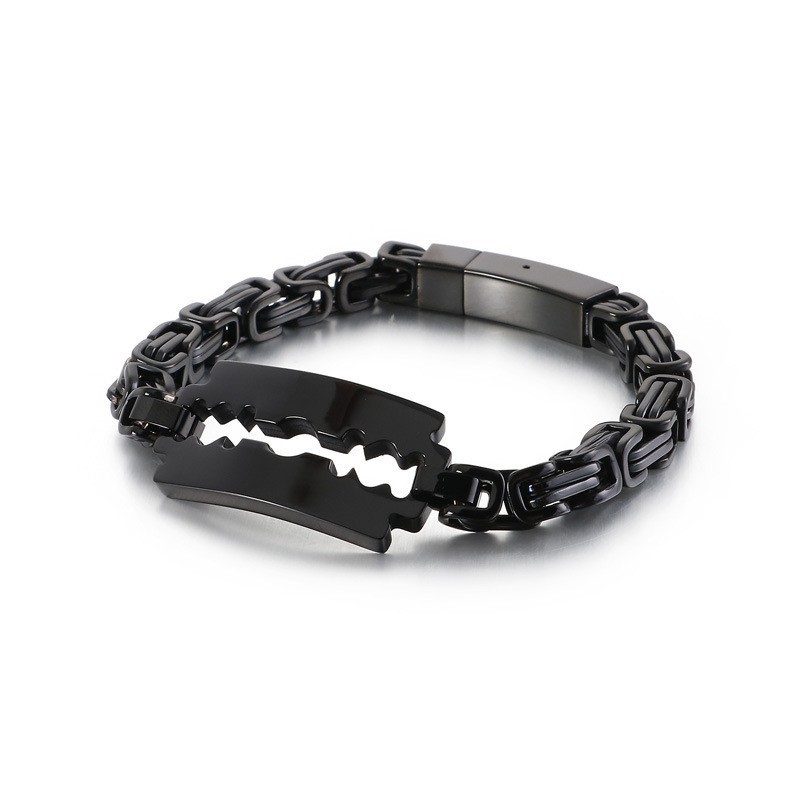 Tytanowy Łańcuch Cesarza Ostrze Zakrzywiona Płytka Tide Jewelry