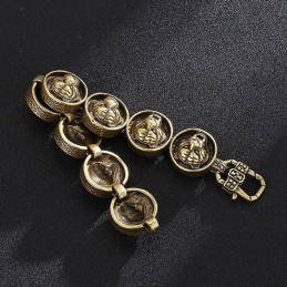 Bransoletka Vintage Tiger Head Round Titanium Dla Mężczyzn