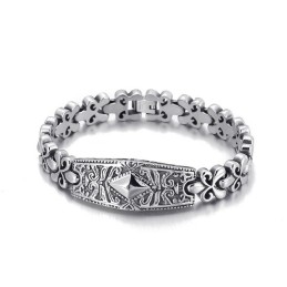 Bransoletka Z Tytanu W Kształcie Diamentu Fashion Flower Bay Brand Dla Mężczyzn