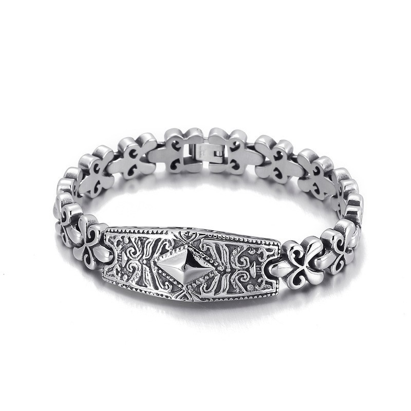 Bransoletka Z Tytanu W Kształcie Diamentu Fashion Flower Bay Brand Dla Mężczyzn Bransoletka Z Tytanu W Kształcie Diamentu Fashion Flower Bay Brand Dla Mężczyzn