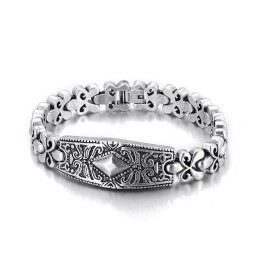 Bransoletka Z Tytanu W Kształcie Diamentu Fashion Flower Bay Brand Dla Mężczyzn