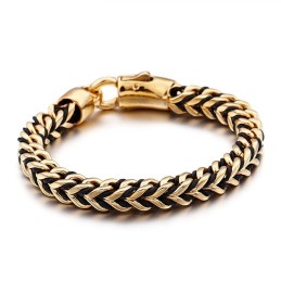 Bransoleta New Wave Retro Leather Braided Rope Titanium