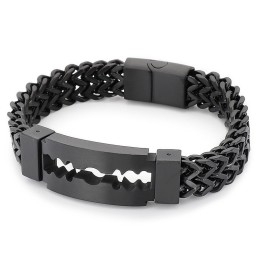 Bransoleta Z Tytanu Blade Curved Brand Vacuum Plating Dla Mężczyzn