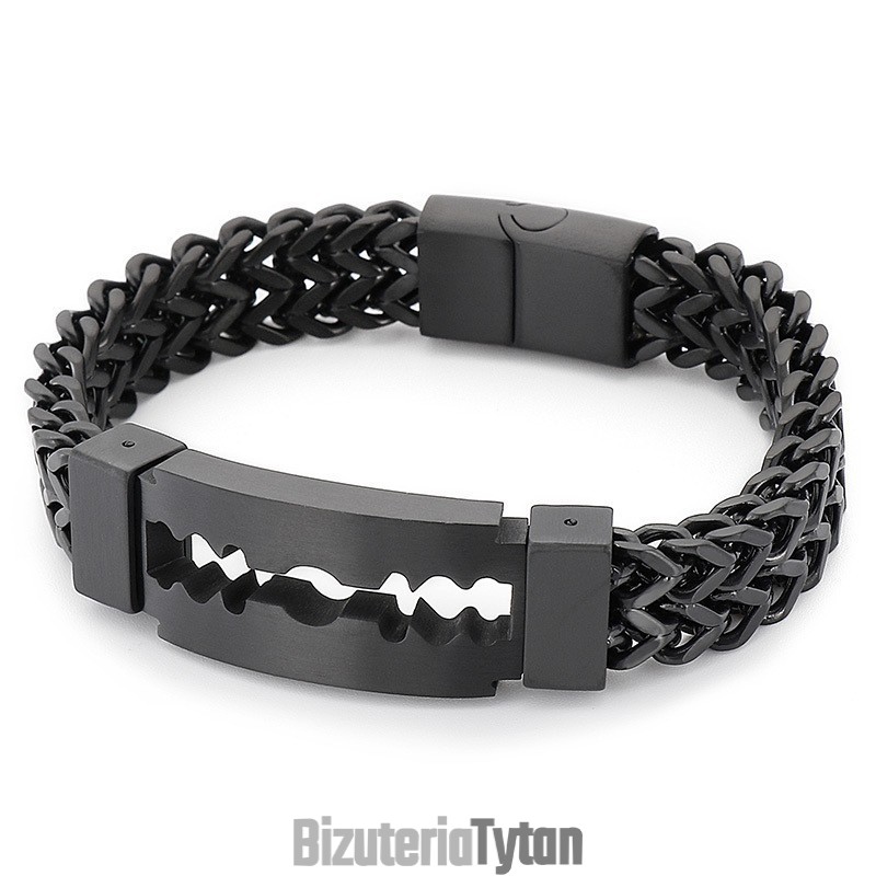 Bransoleta Z Tytanu Blade Curved Brand Vacuum Plating Dla Mężczyzn