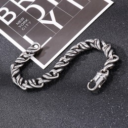 Modna Bransoletka Twist Titanium Dla Mężczyzn