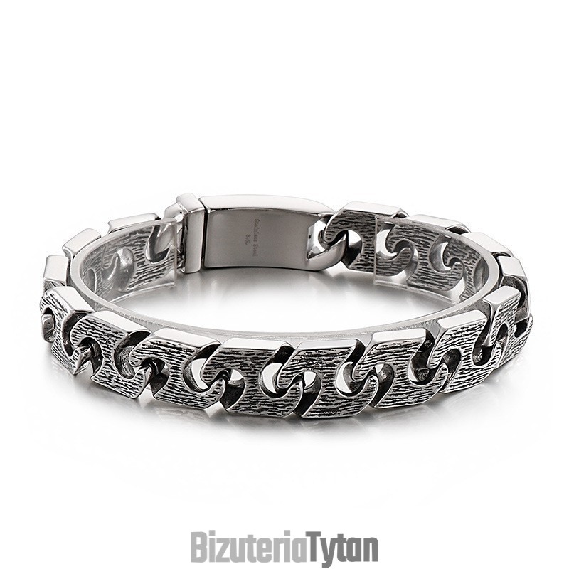 Bransoletka Vintage Geometryczna Elegancka Tytanowa Dla Mężczyzn Bransoletka Vintage Geometryczna Elegancka Tytanowa Dla Mężczyzn