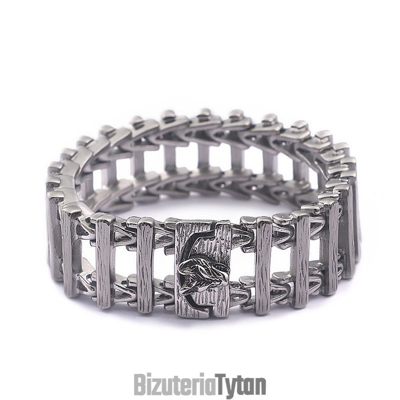 Elegancka Bransoletka Z Tytanu W Kształcie Głowy Smoka Dla Mężczyzn Elegancka Bransoletka Z Tytanu W Kształcie Głowy Smoka Dla Mężczyzn