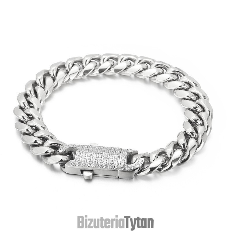 Bransoletka Z Tytanu W Stylu Fashion Street Hip-Hop Z Diamentami Dla Mężczyzn Bransoletka Z Tytanu W Stylu Fashion Street Hip-Hop Z Diamentami Dla Mężczyzn