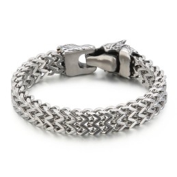 Bransoletka Cool Wolf Head Double Casting Titanium Dla Mężczyzn