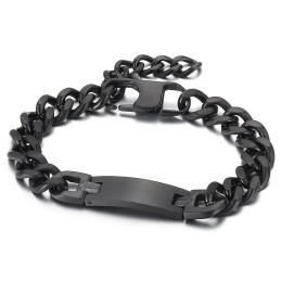 Modna Wygięta Marka Plus Tail Chain Bransoletka Z Tytanu Dla Mężczyzn