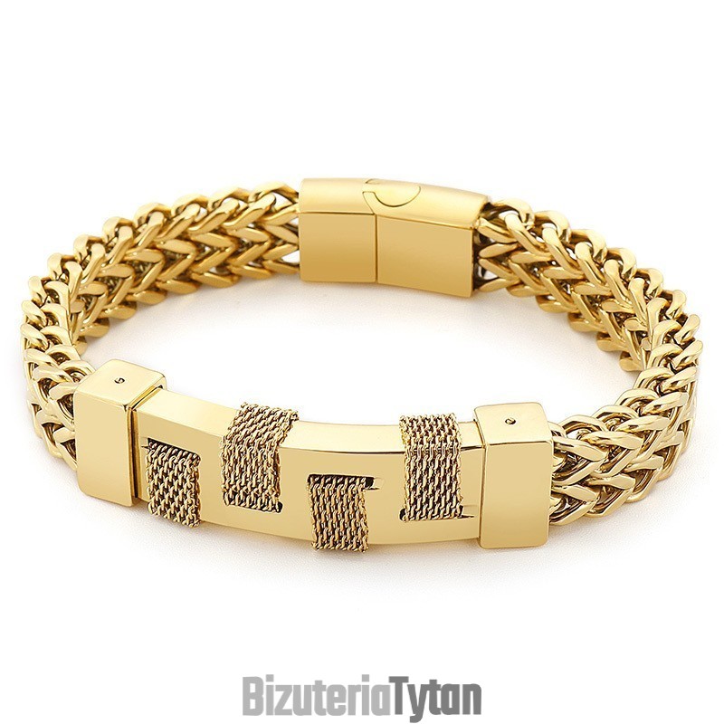 Bransoletka Z Tytanu Tkanego Fashion Street Curved Brand Dla Mężczyzn