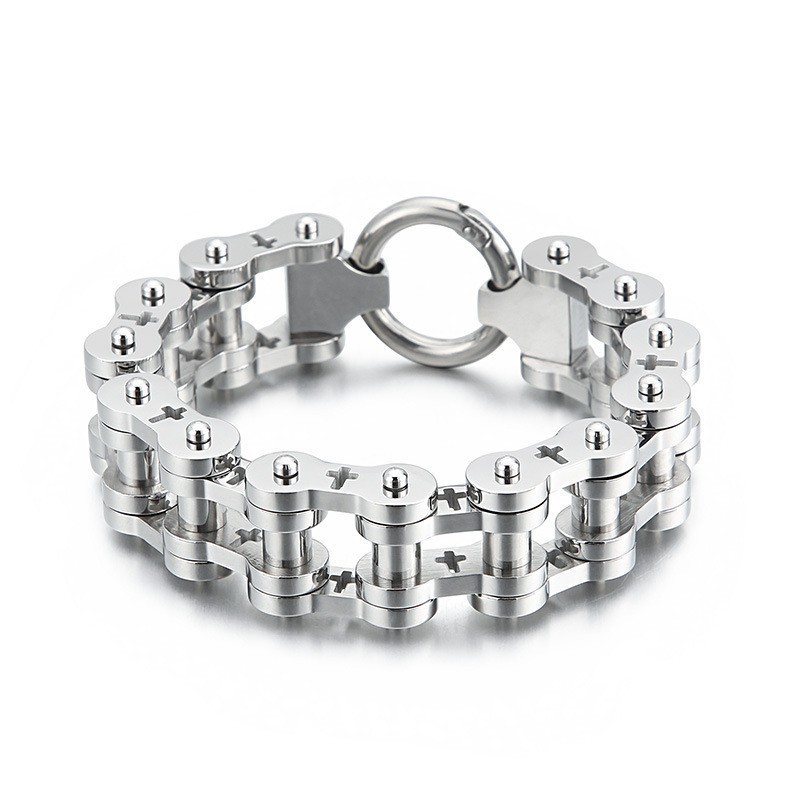 Bransoleta Rowerowa Męska Rock Hip-Hop Hollow Cross Titanium Bransoleta Rowerowa Męska Rock Hip-Hop Hollow Cross Titanium
