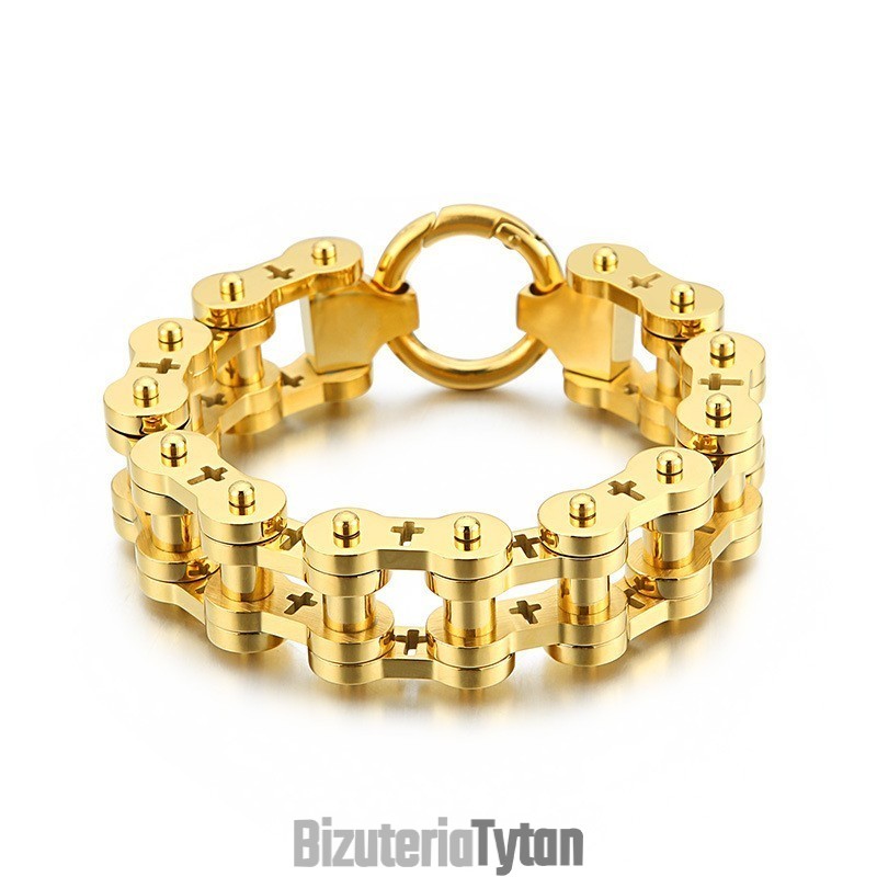 Bransoleta Rowerowa Męska Rock Hip-Hop Hollow Cross Titanium