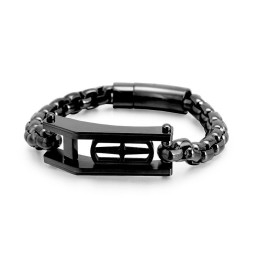 Bransoleta Męska Rock Hip-Hop Cross Hollow Square Titanium