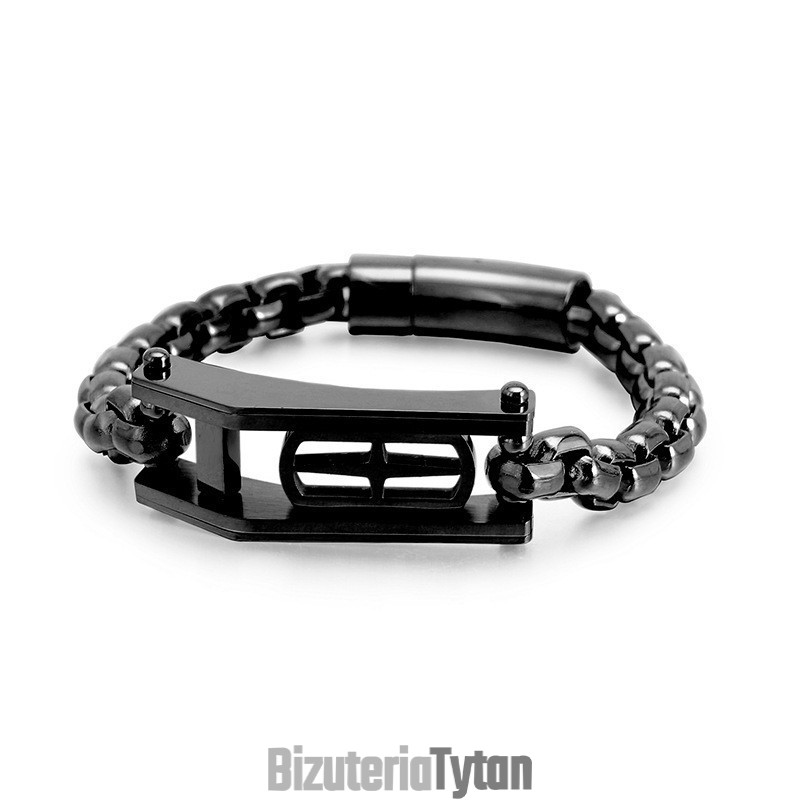Bransoleta Męska Rock Hip-Hop Cross Hollow Square Titanium Bransoleta Męska Rock Hip-Hop Cross Hollow Square Titanium