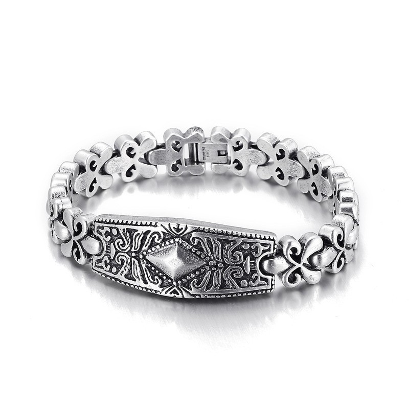 Bransoletka Z Tytanu W Kształcie Diamentu Fashion Flower Bay Brand Dla Mężczyzn