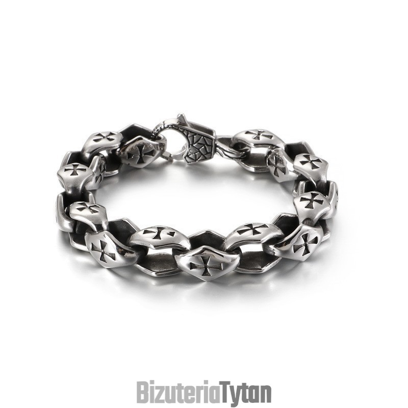 Bransoleta Męska Z Tytanu Cross Hollow Bransoleta Męska Z Tytanu Cross Hollow