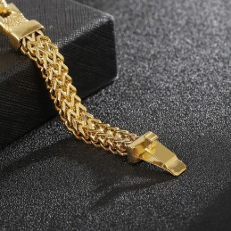 Bransoleta Męska Street Cool Double Keel Gold Titanium